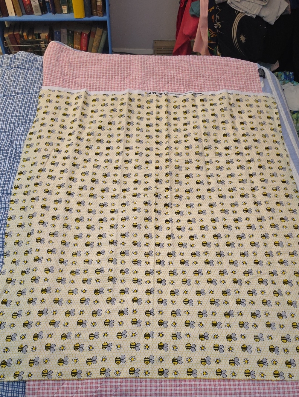 Joann Fabrics Flannel Bee Print Fabric Piece Spring Sewing Whimsy Crafts Soft